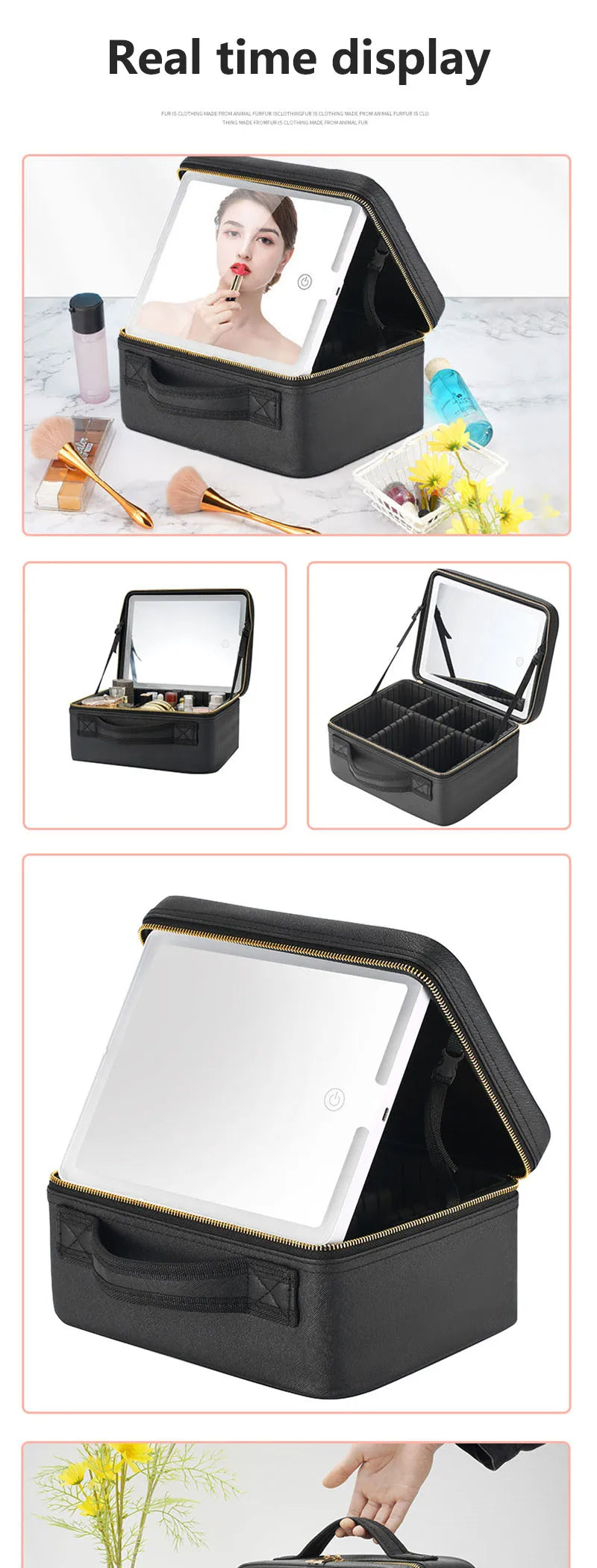 Makeup Travel Bag With LED Mirror