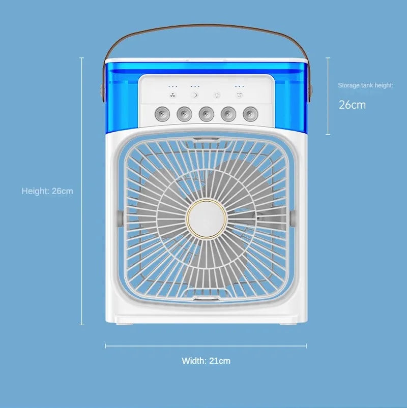 Zohho™ 3-IN-1 MINI AIR COOLER: PORTABLE FAN, HUMIDIFIER & NIGHTLIGHT FOR PERSONAL COOLING