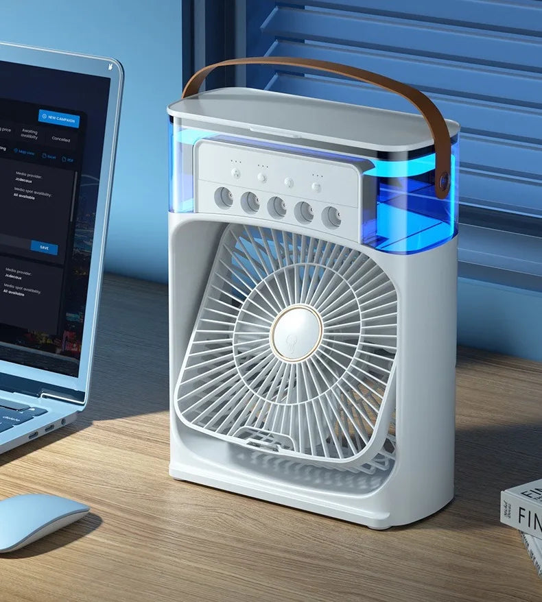 Zohho™ 3-IN-1 MINI AIR COOLER: PORTABLE FAN, HUMIDIFIER & NIGHTLIGHT FOR PERSONAL COOLING