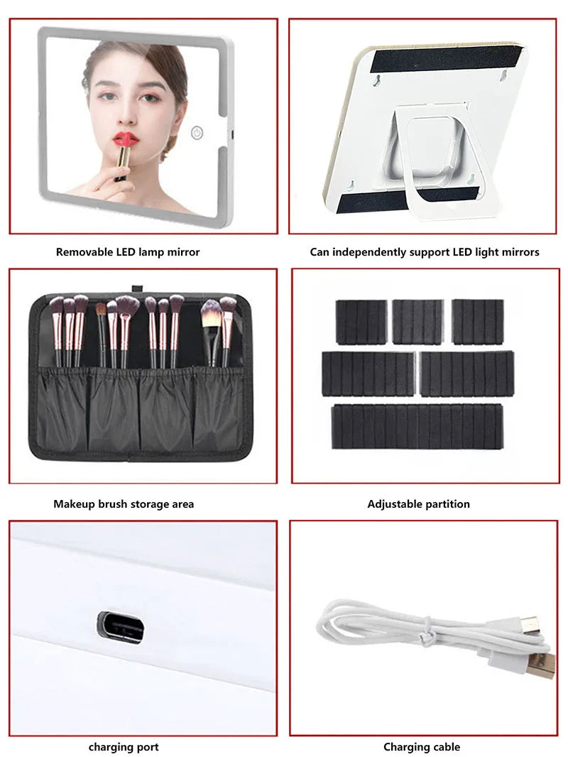 Makeup Travel Bag With LED Mirror