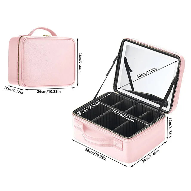 Makeup Travel Bag With LED Mirror